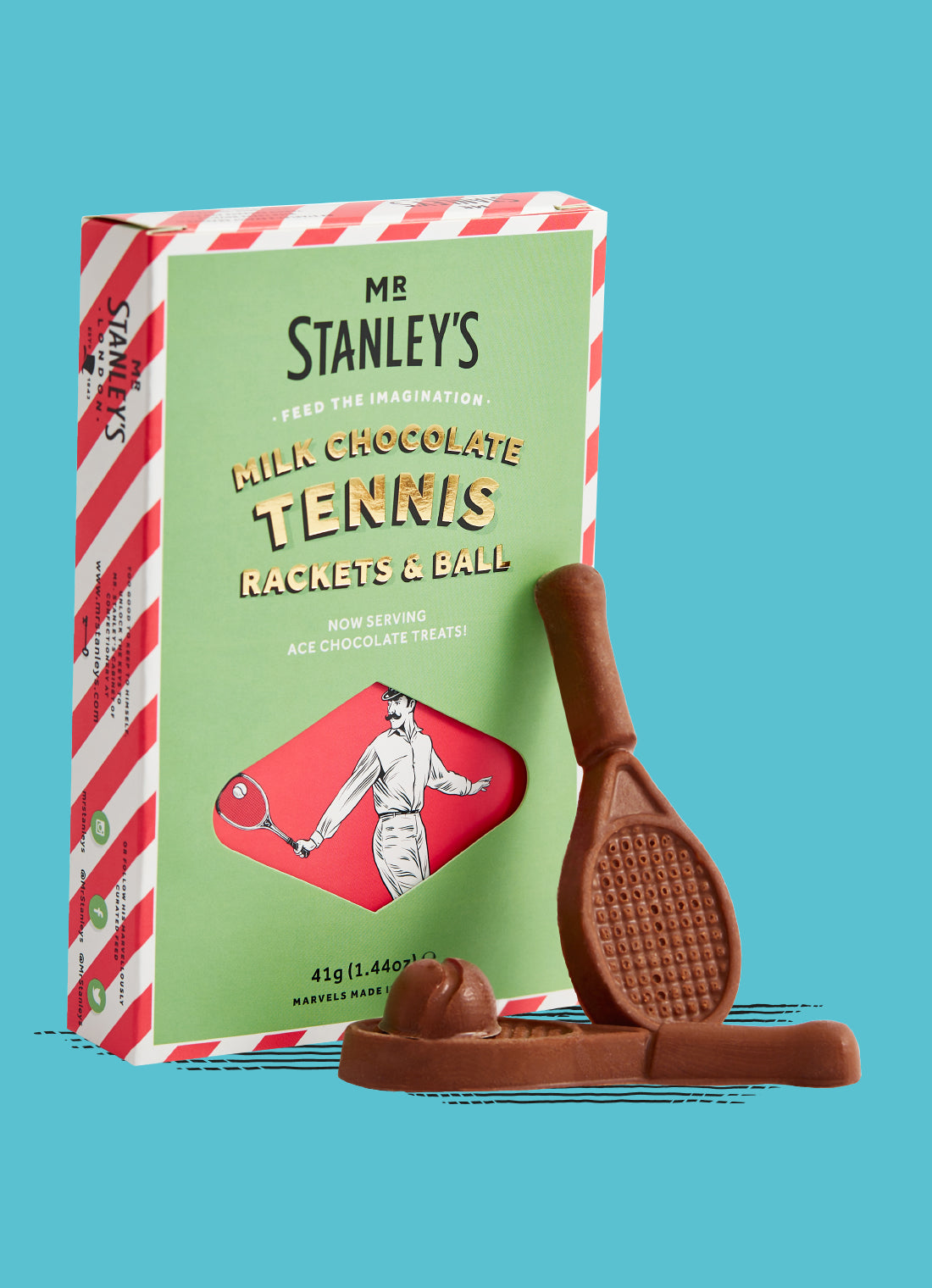 Swinging into Wimbledon with Mr. Stanley's Milk Chocolate Tennis Rackets and Ball